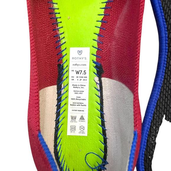 Rothys Scooter Red The Flats Slip On Shoes Round Toe Rothy's Women's Size 7.5 - Picture 5 of 5